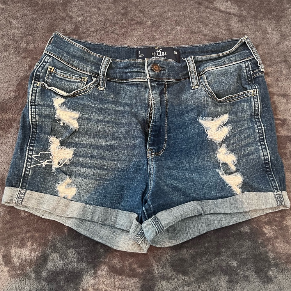 Hollister Women's Distressed Blue Jean Shorts